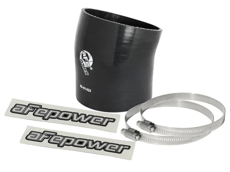 afe Magnum FORCE Intake Coupling Kit (4-1/4 IN ID to 3-7/8 IN ID x 17 Deg.) Elbow Coupler - Black - Main Product View
