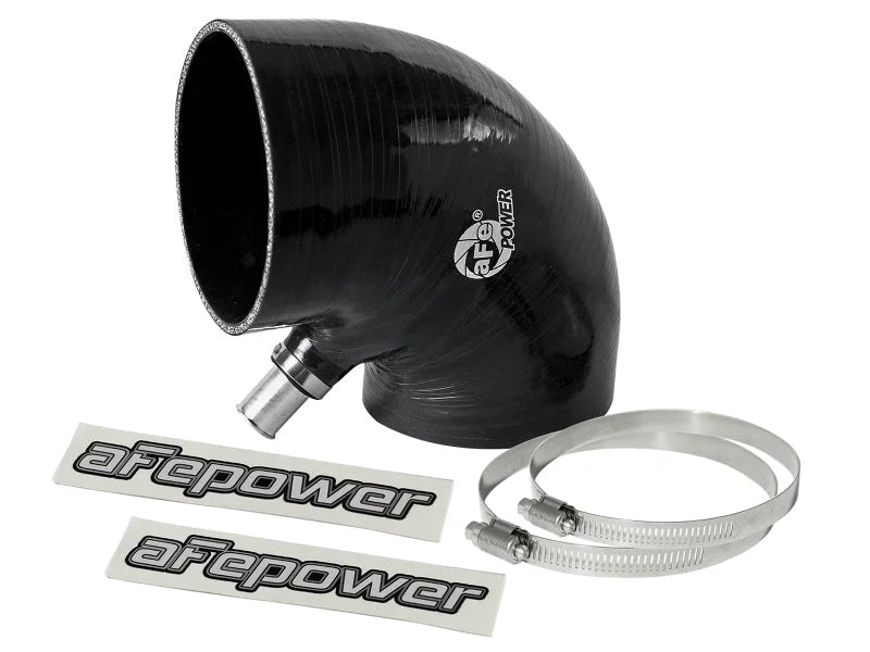 afe Magnum FORCE Intake Coupling Kit (4 IN ID to 4-1/4 IN ID x 90 Deg.) Elbow Coupler - Black - Main Product View
