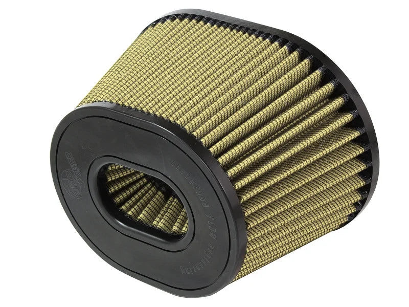 afe Magnum FORCE Intake Rplcmnt Air Filter 3-1/4IN F x (9x6-1/2)IN B x (6-3/4x5-1/2)IN T x 5-3/8IN H - Back View