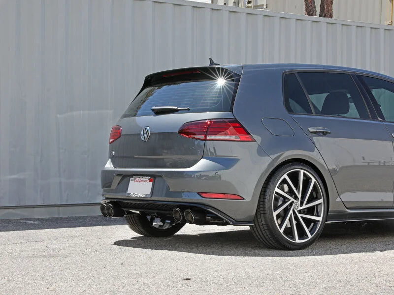 afe POWER MACH Force-Xp 15-19 Volkswagen Golf R L4-2.0L(T) 304 SS Cat-Back Exhaust System - Carbon - Back View