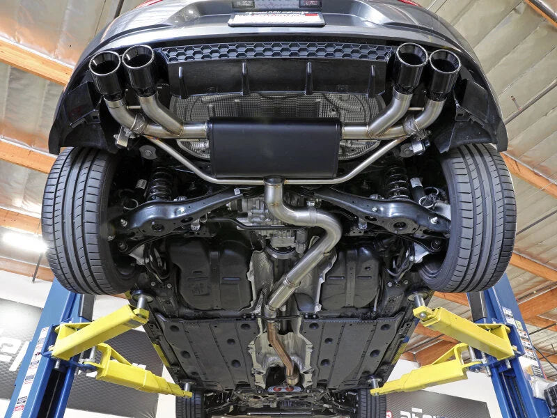afe POWER MACH Force-Xp 15-19 Volkswagen Golf R L4-2.0L(T) 304 SS Cat-Back Exhaust System - Polished - Installation View