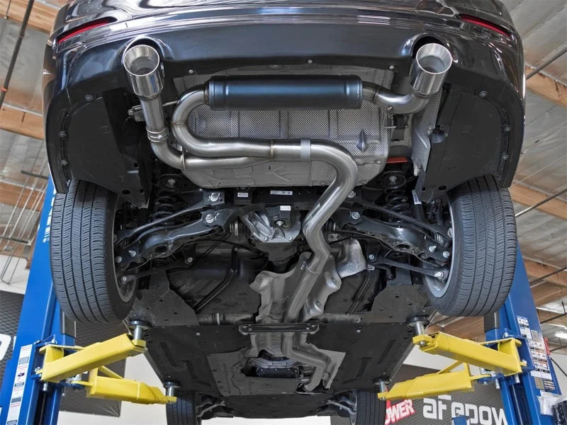afe POWER MACH Force-Xp 16-17 BMW 340i/340ix/ 3.0L 304 SS Cat-Back Exhaust System - Side View