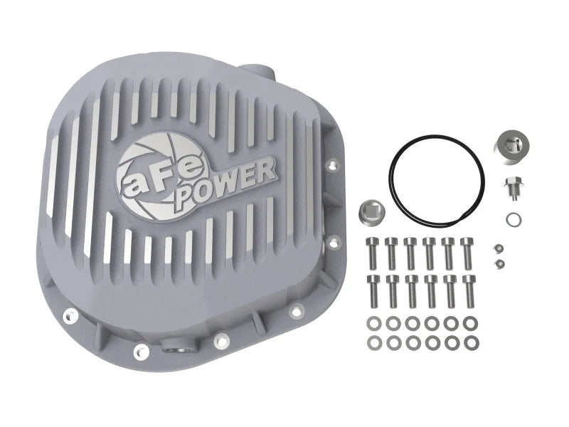 afe Rear Differential Cover (Raw; Street Series); Ford Diesel Trucks 86-13 V8 (td) - Back View