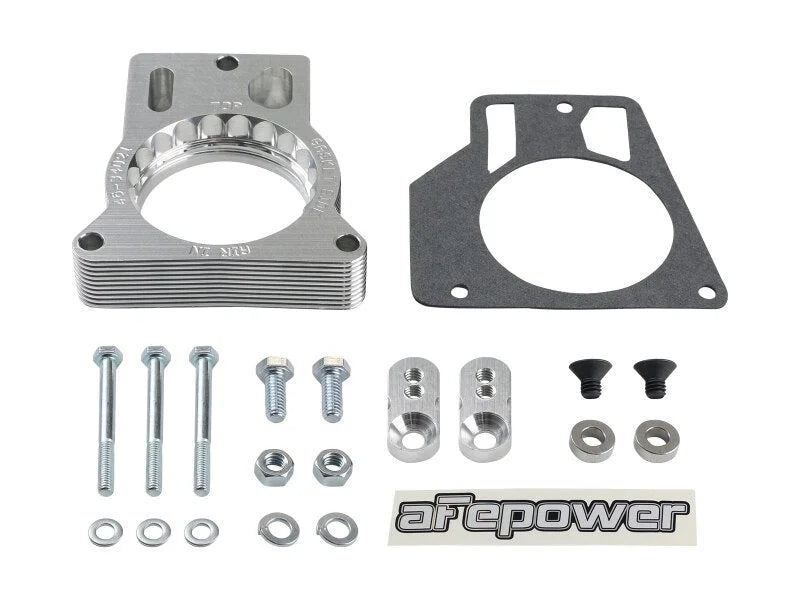 afe Silver Bullet Throttle Body Spacer GM Trucks 2500/3500 96-00 V8-7.4L/01-07 V8-8.1L - Installation View