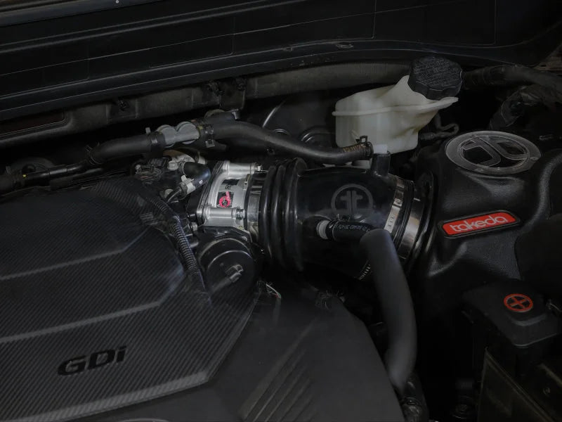 afe Silver Bullet Throttle Body Spacer Hyundai Palisade/Kia Telluride 20-25 V6-3.8L - Side View