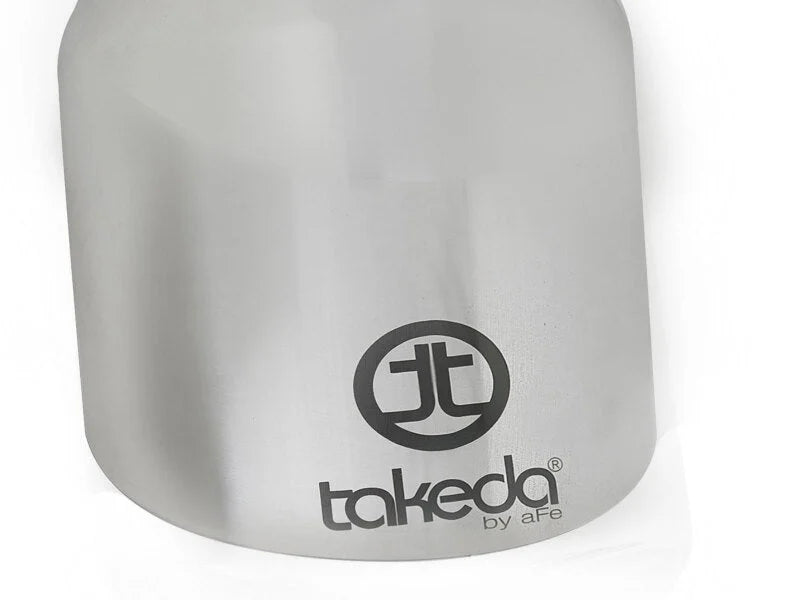 afe Takeda Universal Exhaust Tip 2-1/2 IN Inlet x 4 IN Outlet x 6 IN L - Side View