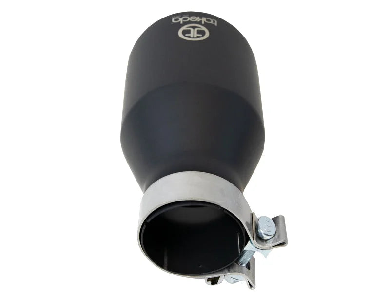 afe Takeda Universal Exhaust Tip 3 IN Inlet x 5 IN Outlet x 9 IN L - Side View