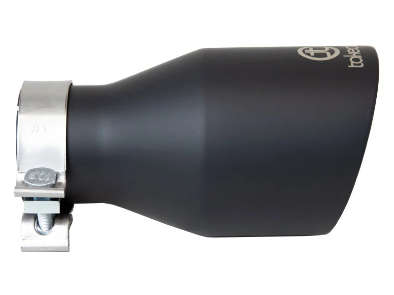 afe Takeda Universal Exhaust Tip 3 IN Inlet x 5 IN Outlet x 9 IN L - Back View