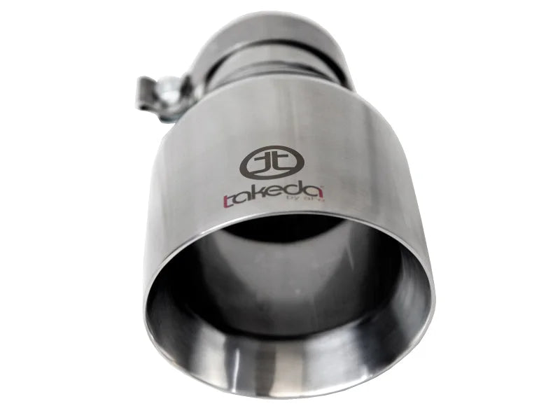 afe Takeda Universal Exhaust Tip 3 IN Inlet x 5 IN Outlet x 9 IN L - Side View