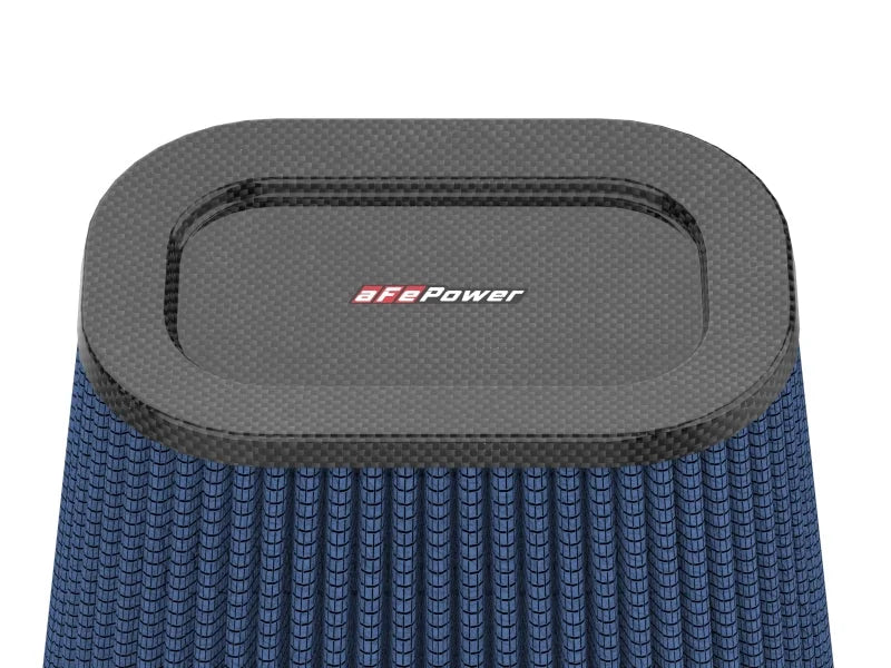 afe Track Series Intake Rplcmnt Air Filter 4IN F x (7-3/4 x 6-1/2)IN B x (5-3/4 x 3-3/4)IN T x 7IN H - Back View