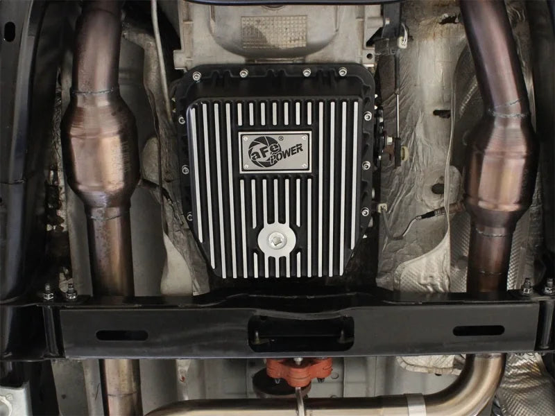 afe Transmission Pan (Black); Ford Trucks 94-08 AODE - Side View
