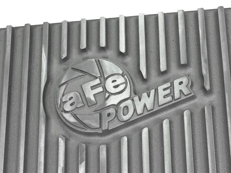 afe Transmission Pan Cover (Raw); GM Diesel Trucks 01-14 V8-6.6L (td) - Side View