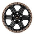 Load image into Gallery viewer, Rough Country 79 Series Wheel | One-Piece | Semi Gloss Black w/Bronze Ring | 18x9 | 6x135 | -12mm