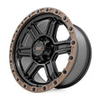 Load image into Gallery viewer, Rough Country 79 Series Wheel | One-Piece | Semi Gloss Black w/Bronze Ring | 18x9 | 6x135 | -12mm