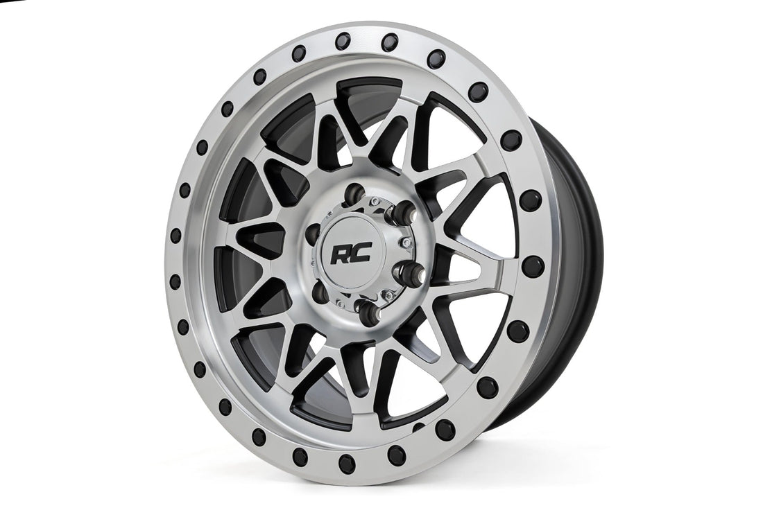 Rough Country 78 Series Wheel | Simulated Beadlock | Full Machine | 17x8.5 | 6x5.5 | +0mm