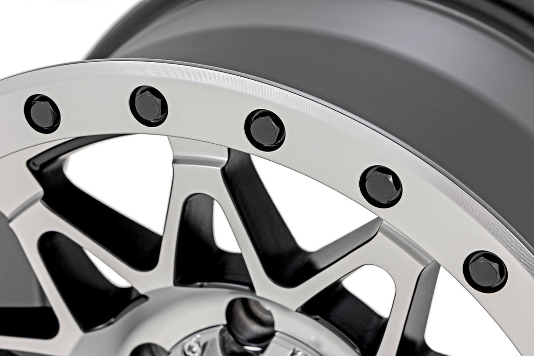 Rough Country 78 Series Wheel | Simulated Beadlock | Full Machine | 18x9 | 8x6.5 | -12mm