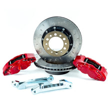 Load image into Gallery viewer, Alcon Alcon 07+ Jeep JK w/ 6x5.5in Hub 357x32mm Rotor 4-Piston Red Calipers Front Brake Upgrade Kit ALCBKF5459AX14