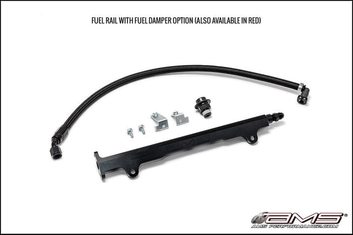 AMS AMS Performance 08-15 Mitsubishi EVO X CNC Machined Aluminum Fuel Rail w/Pulsation Dampener - Black AMSAMS.04.07.0006-2