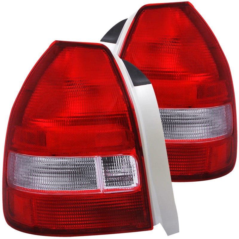 ANZO ANZO 1996-2000 Honda Civic Taillights Red/Clear ANZ221135