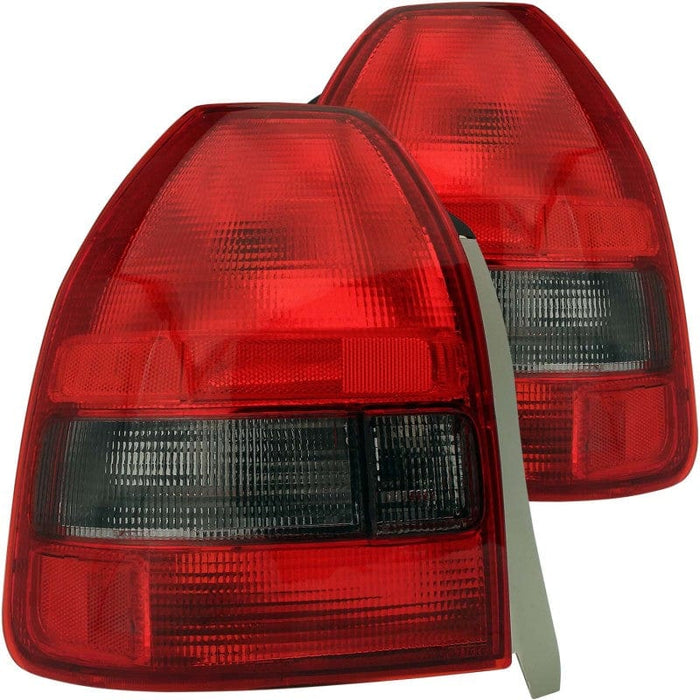 ANZO ANZO 1996-2000 Honda Civic Taillights Red/Smoke ANZ221193