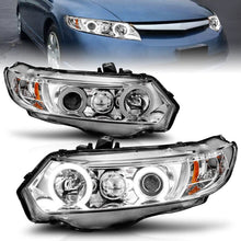 Load image into Gallery viewer, ANZO ANZO 2006-2011 Honda Civic Projector Headlights w/ Halo Chrome (CCFL) ANZ121061