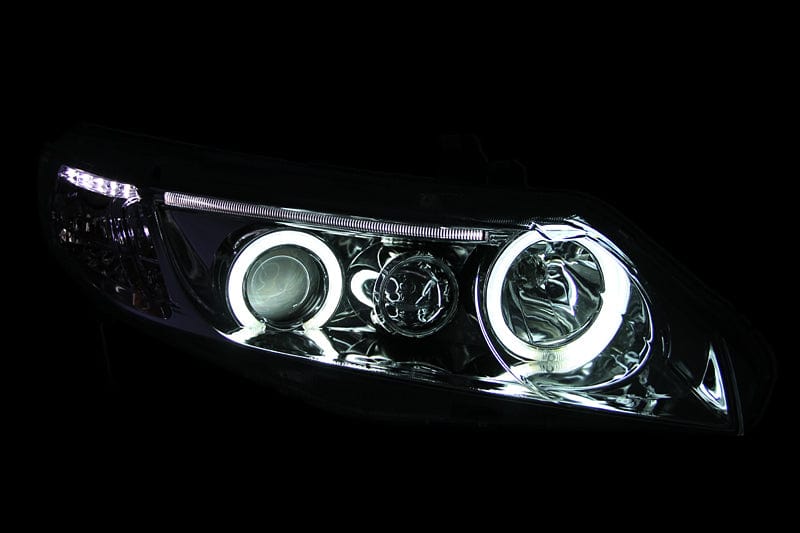ANZO ANZO 2006-2011 Honda Civic Projector Headlights w/ Halo Chrome (CCFL) ANZ121061