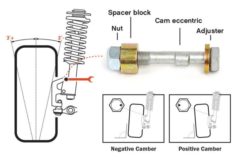 H&R TC210 Triple Camber Adjustment Bolts - 10mm fits 1994-1997 Ford Aspire / 1994-1995 Ford Aspire SE