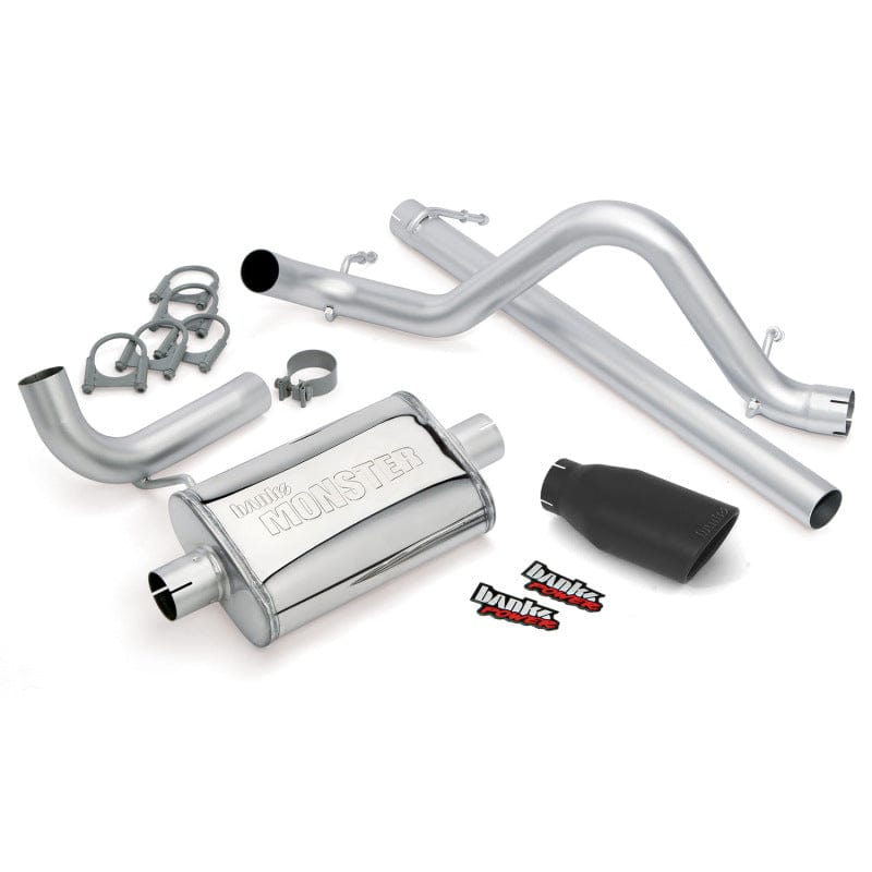 Banks Power Banks Power 07-11 Jeep 3.8L Wrangler - 2dr Monster Exhaust System - SS Single Exhaust w/ Black Tip GBE51321-B