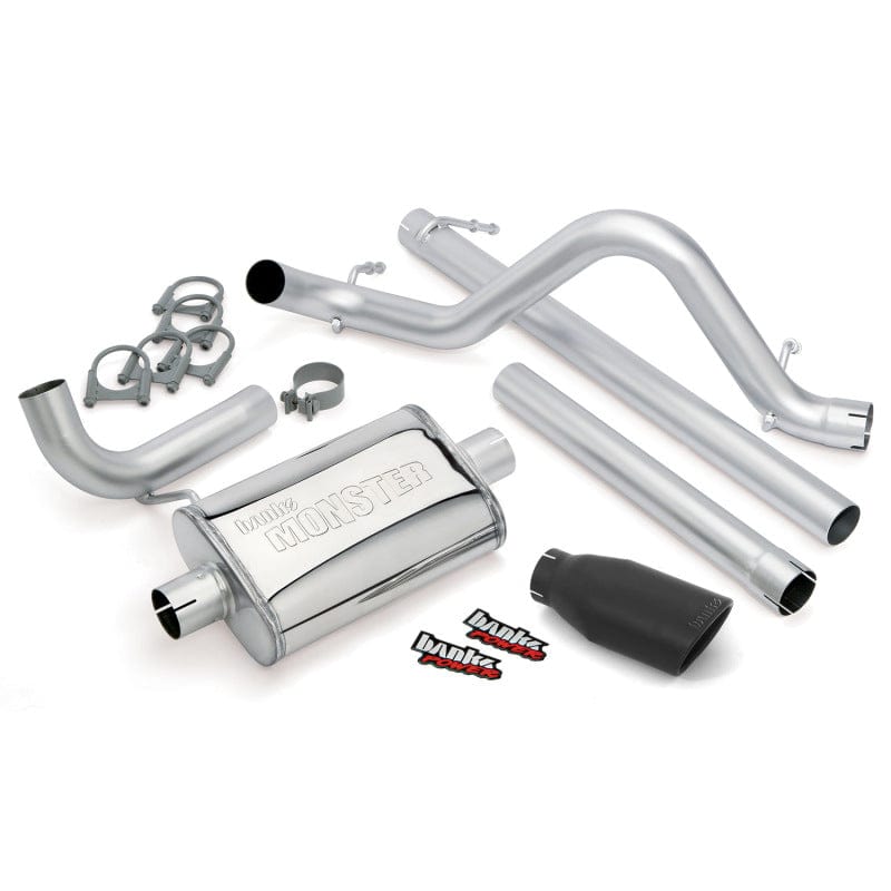Banks Power Banks Power 07-11 Jeep 3.8L Wrangler Unlimited - 4dr Monster Exh Sys - SS Single Exh w/ Black Tip GBE51322-B
