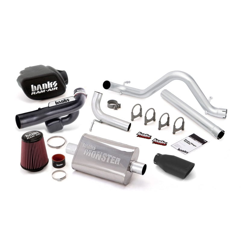 Banks Power Banks Power 12-15 Jeep 3.6L Wrangler (All) 4dr Stinger Sys (no AutoMind) - SS Single Exh w/ Blk Tip GBE51345-B