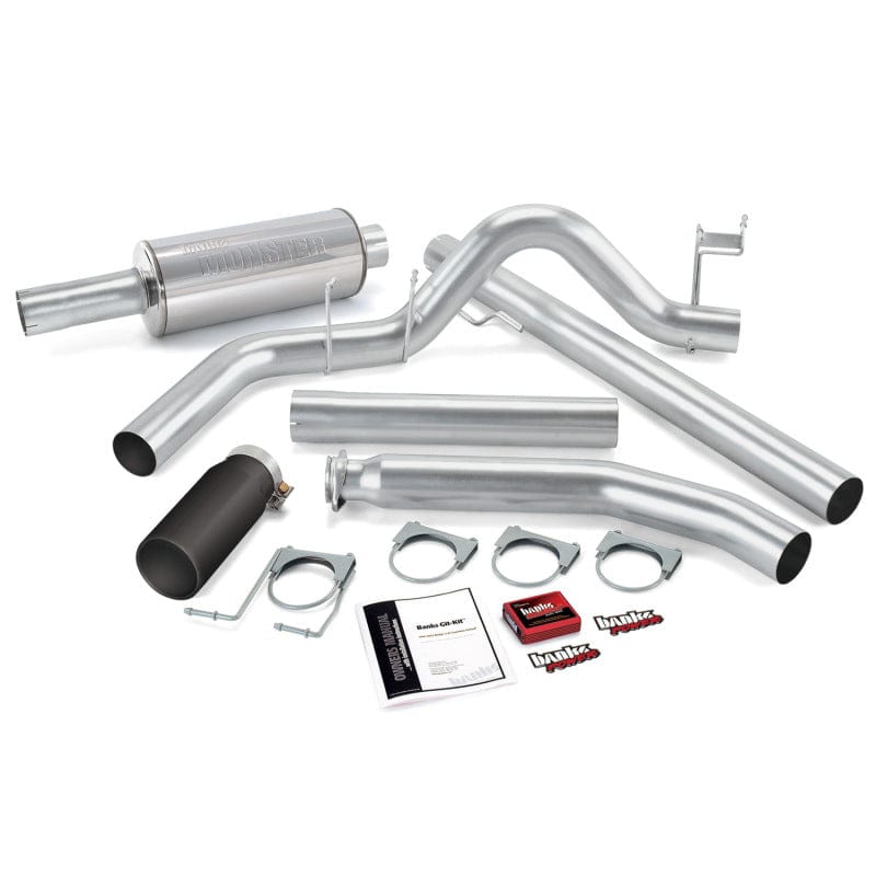 Banks Power Banks Power 98-00 Dodge 5.9L Std Cab Git-Kit - SS Single Exhaust w/ Black Tip GBE49357-B