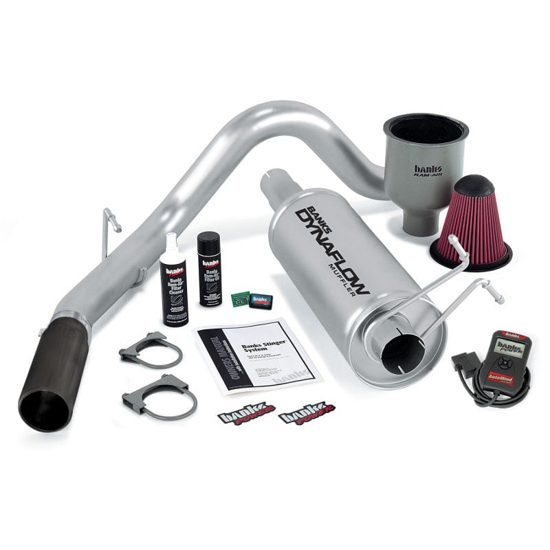 Banks Power Banks Power 99-04 Ford 6.8L Ext/Crew Cab Stinger System w/ AutoMind - SS Single Exhaust w/ Black Tip GBE49405-B