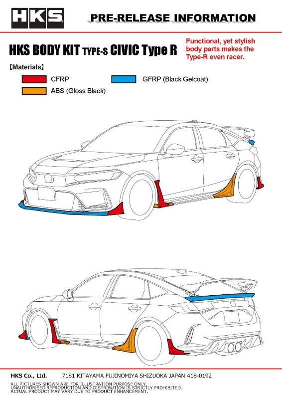 HKS BODY KIT TYPE-S F-Spoiler fits Honda Civic Type R FL5