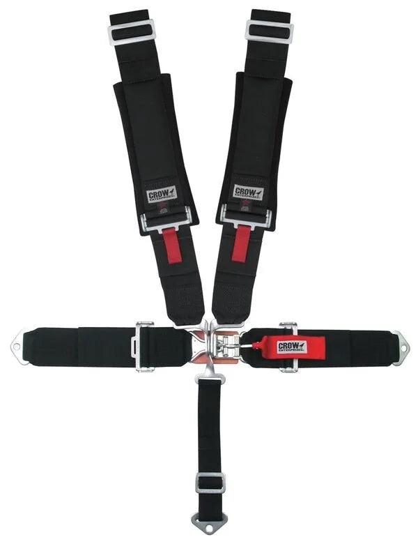 crow safety 2X2 5-Way Latch & Link Harness BI/W/A Lap Belt 11004-2