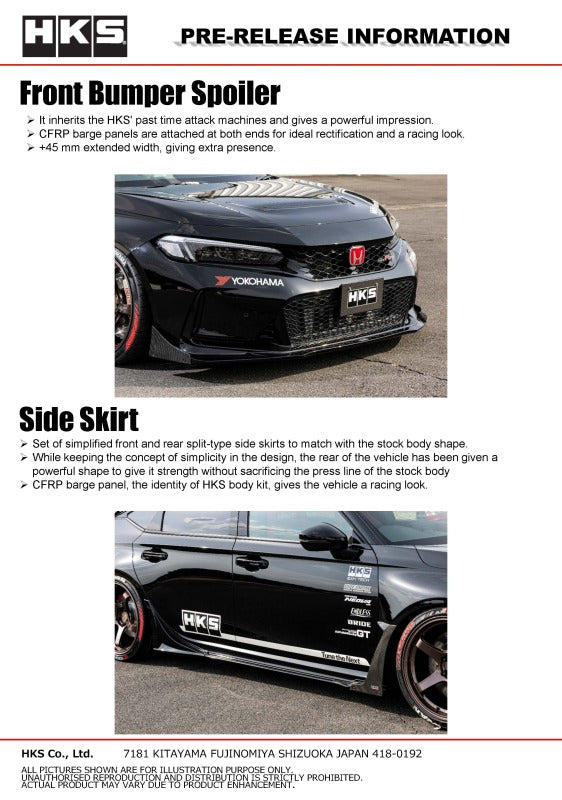 HKS BODY KIT TYPE-S F-Spoiler fits Honda Civic Type R FL5