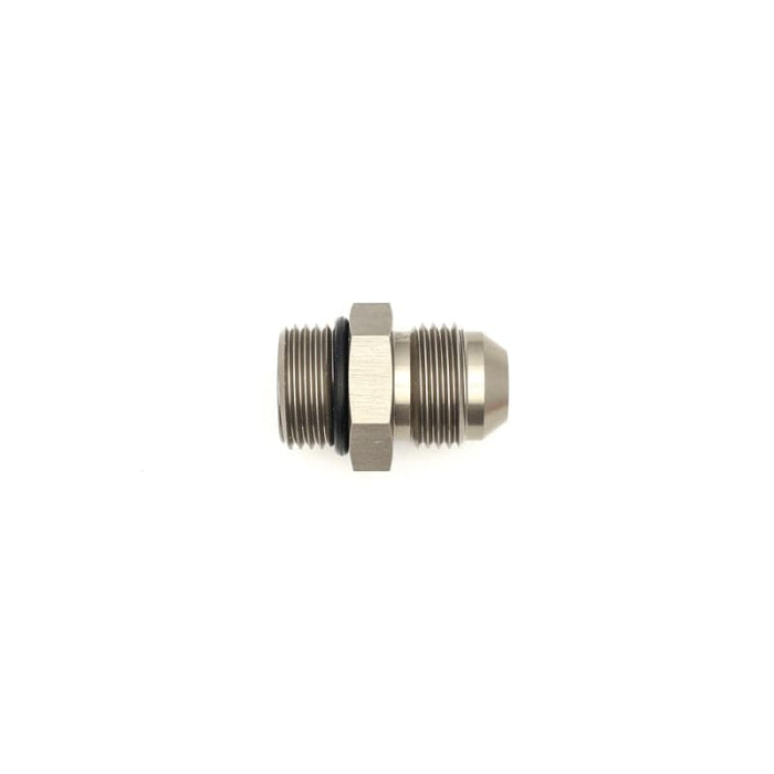 DeatschWerks DeatschWerks 8AN ORB Male to 8AN Male Flare Adapter (Incl O-Ring) - Anodized Matte Black DWK6-02-0402-B