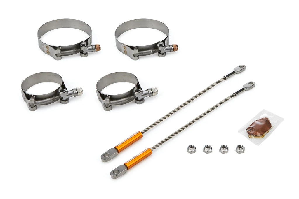 drag race solutions 10in Premium Tether Set 2.125 Pri/3.500 Clamp 0010-2125-3500