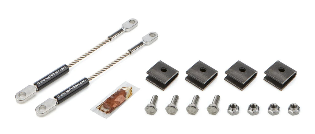 drag race solutions Mild Stl Weld On Tether Kit Collector Tethers 4040-WMS-BLK