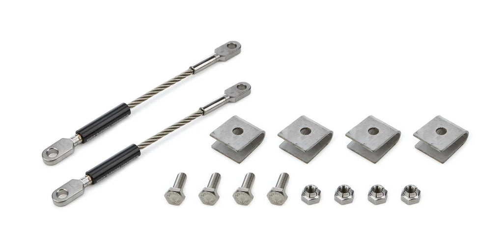 drag race solutions S.S. Weld On Tether Kit Collector Tethers 4040-WSS-BLK