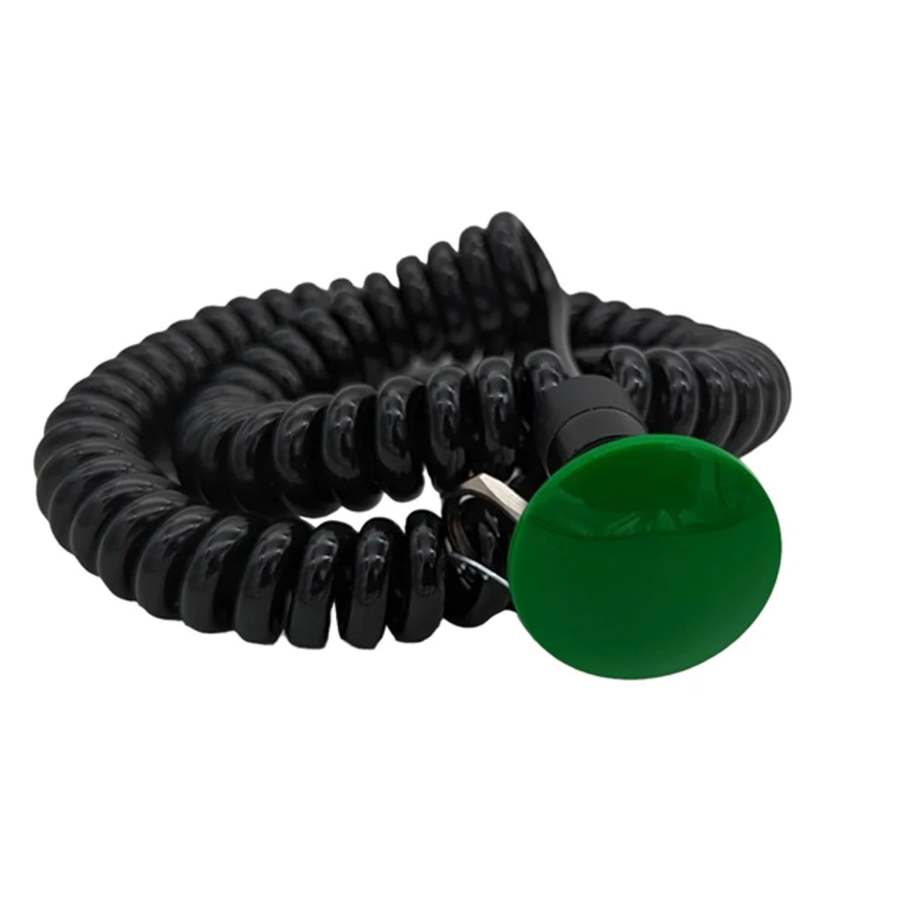 drag race solutions Transbrake Mushroom Button w/Cord - Green 3109-1GRN