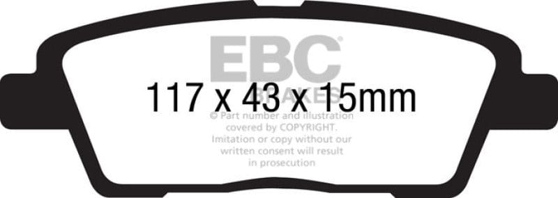 EBC EBC 10-11 Hyundai Genesis 3.8 Yellowstuff Rear Brake Pads EBCDP41881R
