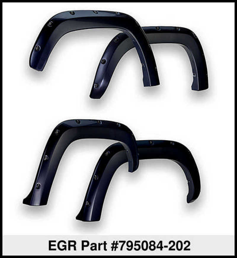 EGR EGR 16+ Toyota Tacoma w/Mudflap Bolt-On Look Color Match Fender Flares - Set - Black EGR795084-202