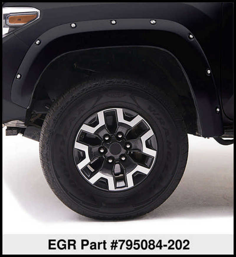 EGR EGR 16+ Toyota Tacoma w/Mudflap Bolt-On Look Color Match Fender Flares - Set - Black EGR795084-202
