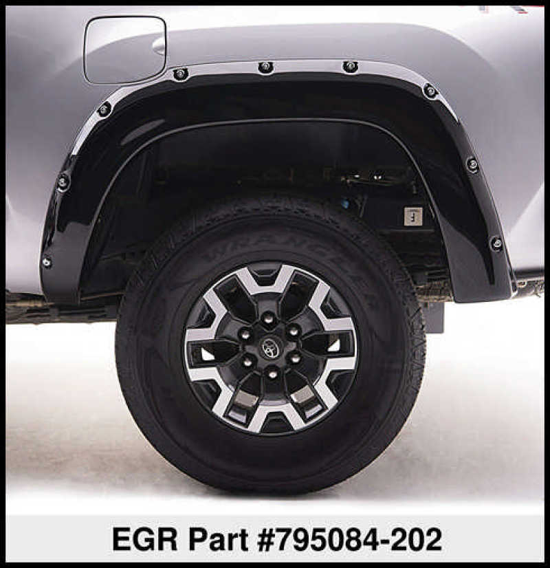 EGR EGR 16+ Toyota Tacoma w/Mudflap Bolt-On Look Color Match Fender Flares - Set - Black EGR795084-202