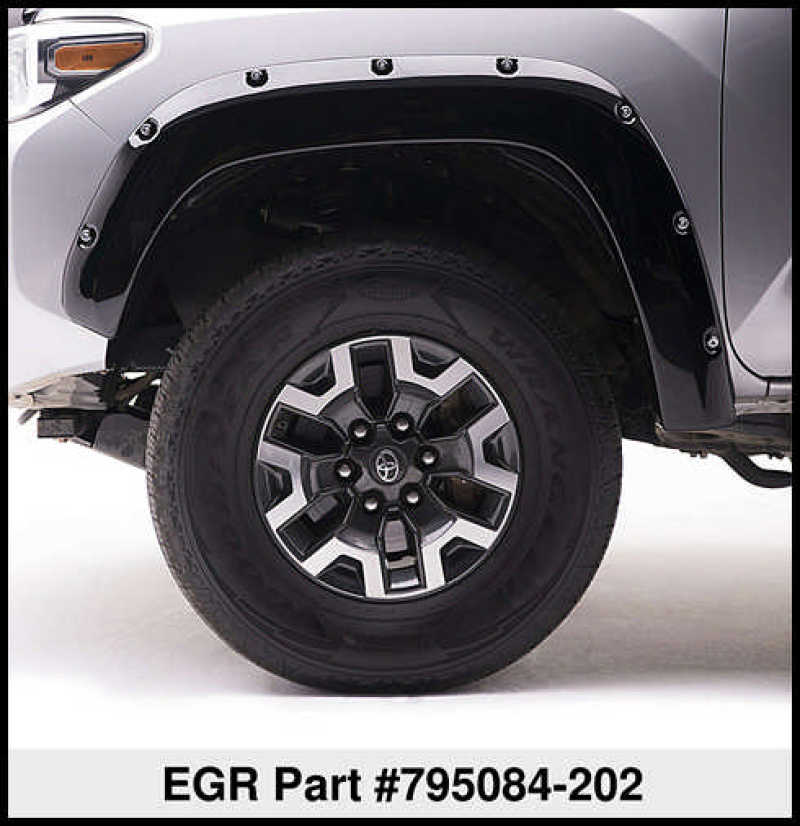EGR EGR 16+ Toyota Tacoma w/Mudflap Bolt-On Look Color Match Fender Flares - Set - Black EGR795084-202