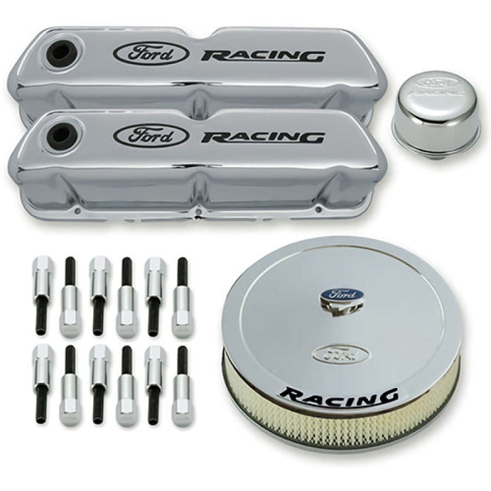 Ford Racing Ford Racing Complete Dress Up Kit Chrome Finish w/Black Emblems FRP302-510