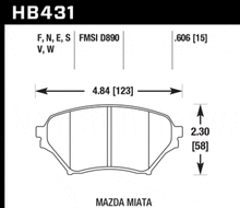 Load image into Gallery viewer, Hawk Performance Hawk 01-05 Mazda Miata HPS 5.0 Front Brake Pads HAWKHB431B.606