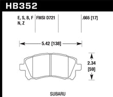 Load image into Gallery viewer, Hawk Performance Hawk 02-03 WRX / 98-01 Impreza / 97-02 Legacy 2.5L / 98-02 Forester 2.5L HT-10 Front Race Pads HAWKHB352S.665