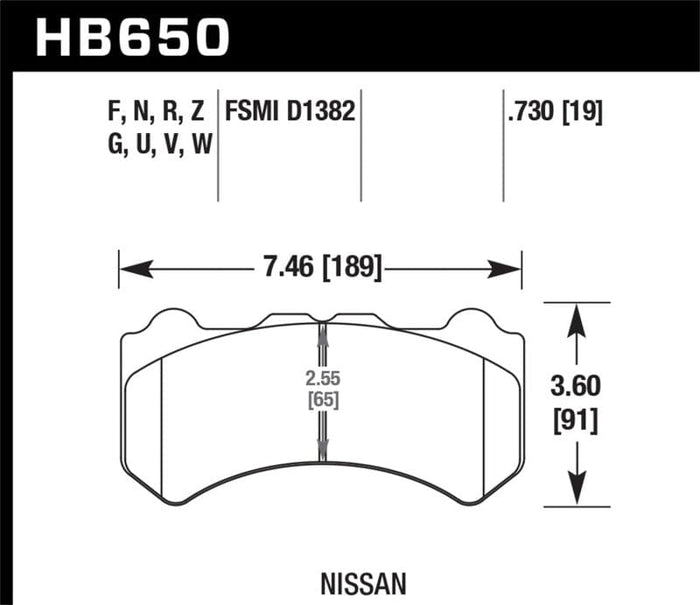 Hawk Performance Hawk 09-11 Nissan GT-R DTC-30 Motorsports Front Brake Pads HAWKHB650W.730