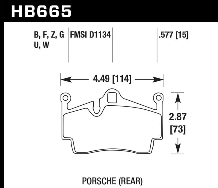 Hawk Performance Hawk 17-20 Porsche 718 Boxster 2.0L Base Exc.Ceramic Composite Brakes Rear ER-1 Brake Pads HAWKHB665D.577